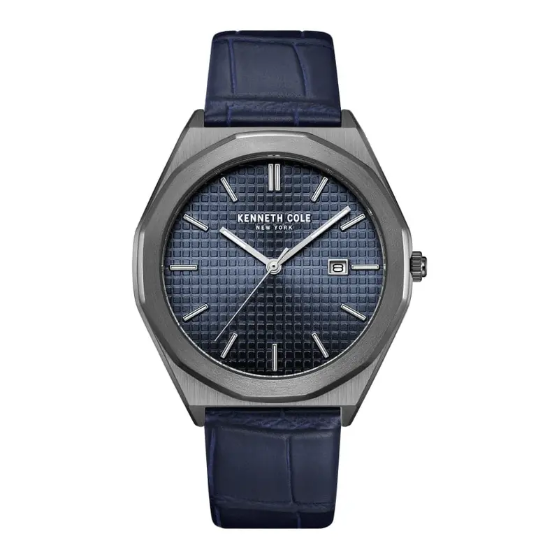 Kenneth Cole Blue Dial With Blue Leather Unisex Watch Kcwgb2234203 1