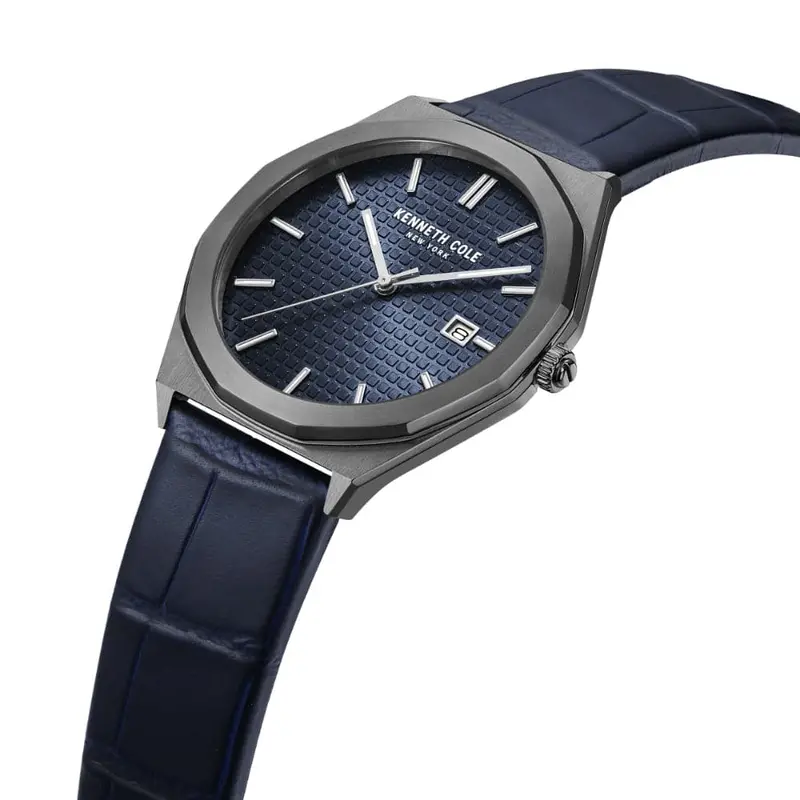 Kenneth Cole Blue Dial With Blue Leather Unisex Watch Kcwgb2234203 2