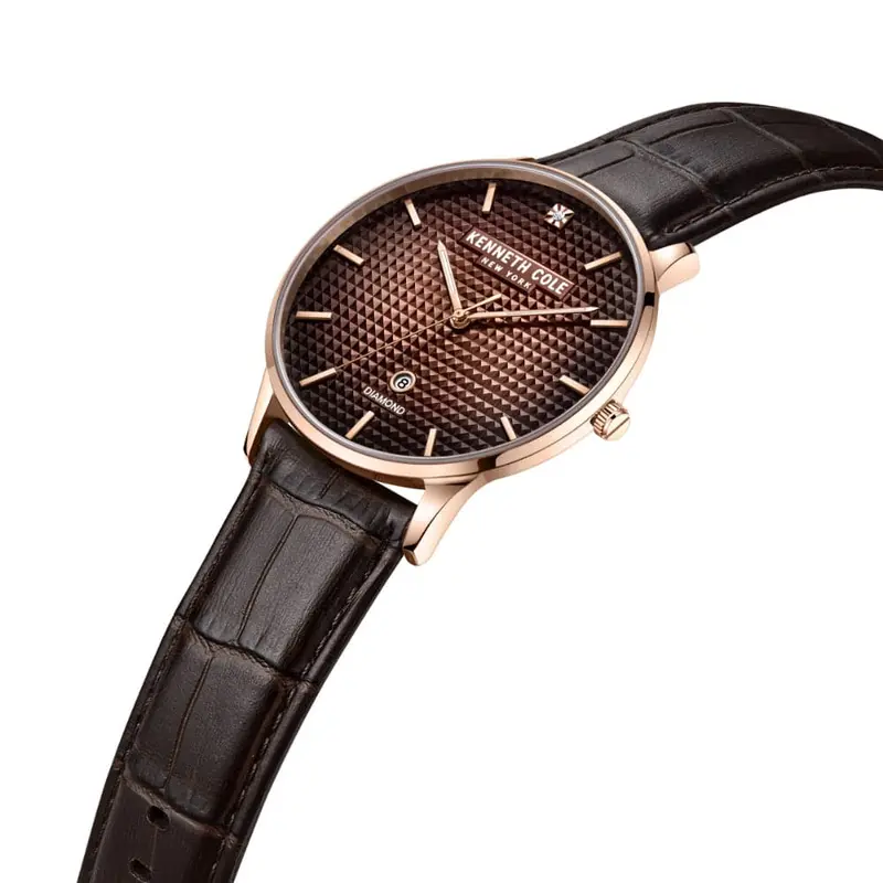 Kenneth Cole Brown Leather Unisex Watch Kcwgb2233503 2