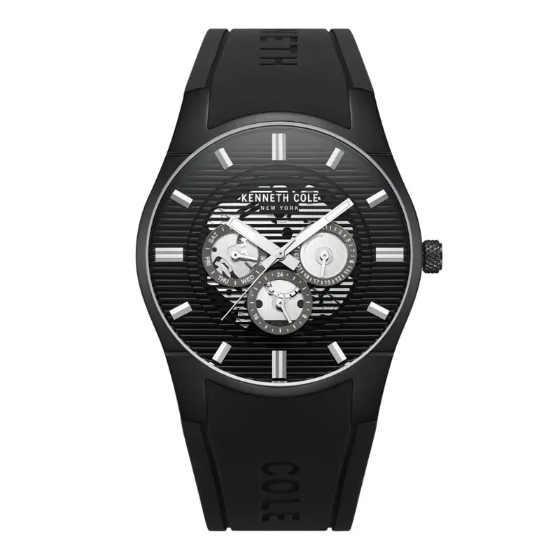 Kenneth Cole Chronograph With Black Silicone Strap Unisex Watch Kcwgq2234901 1