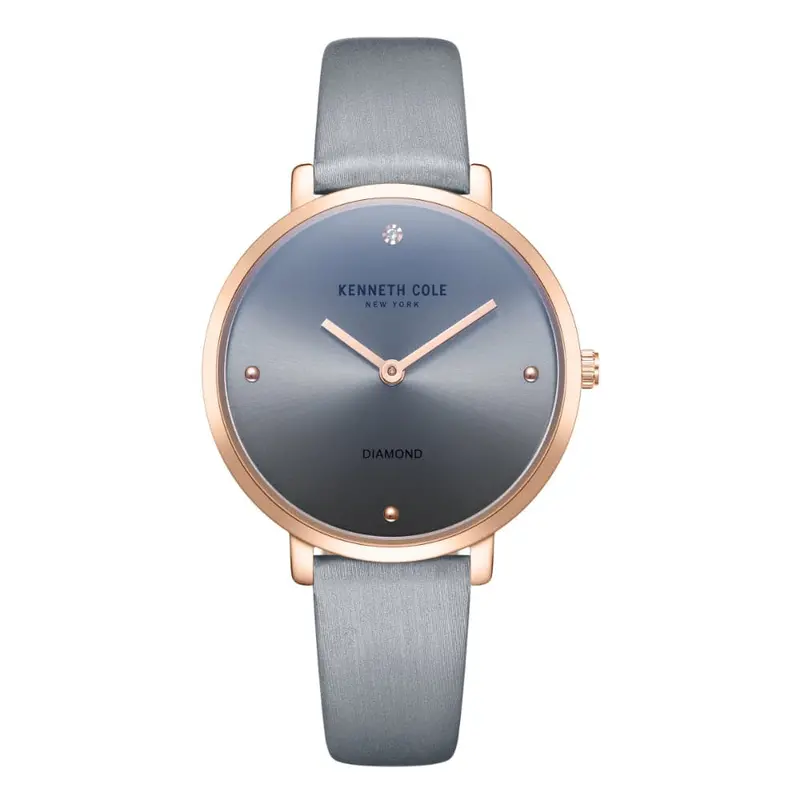Kenneth Cole Gray Dial With Gray Leather Women Watch Kcwla2237003 1