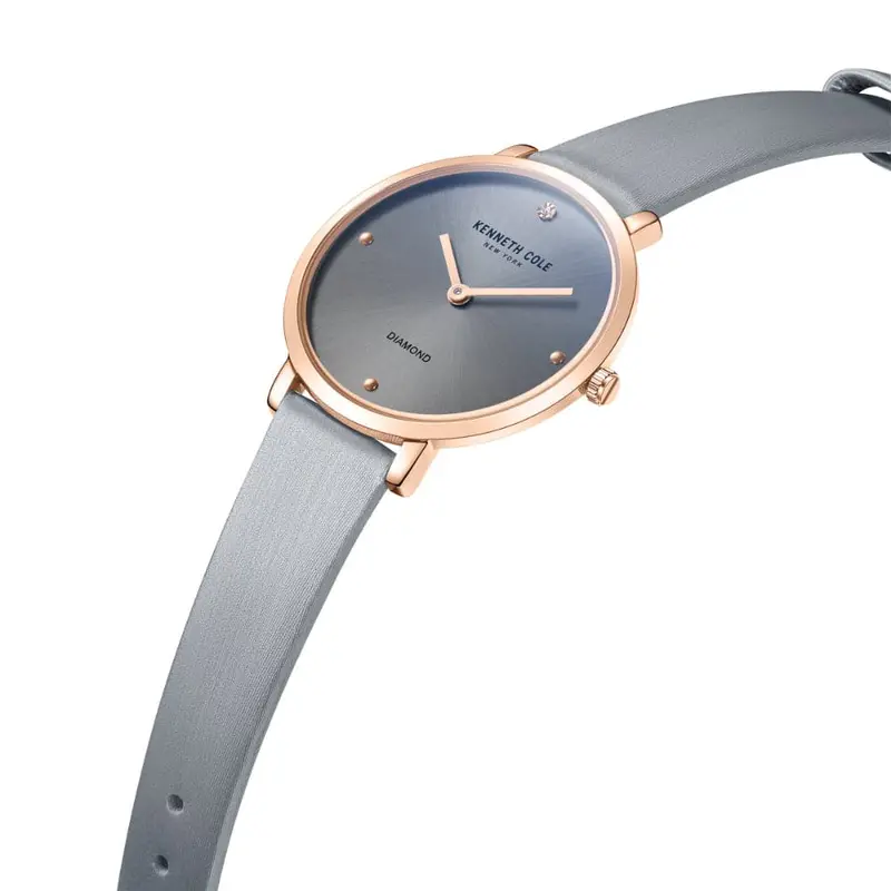 Kenneth Cole Gray Dial With Gray Leather Women Watch Kcwla2237003 2