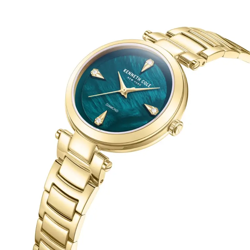 Kenneth Cole Green Dial With Gold Stainless Steel Women Watch Kcwlg2236303 2