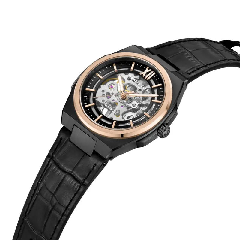 Kenneth Cole New York Automatic Black Leather Strap Men Watch Kcwge0014004 2