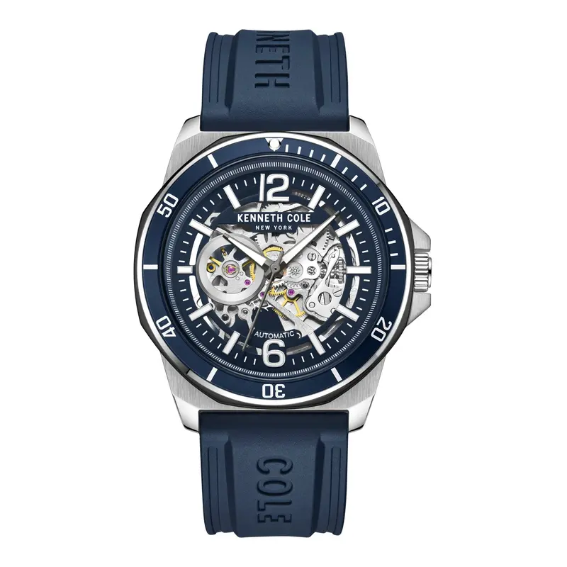 Kenneth Cole New York Automatic Blue Silicone Strap Men Watch Kcwgr0013502 1