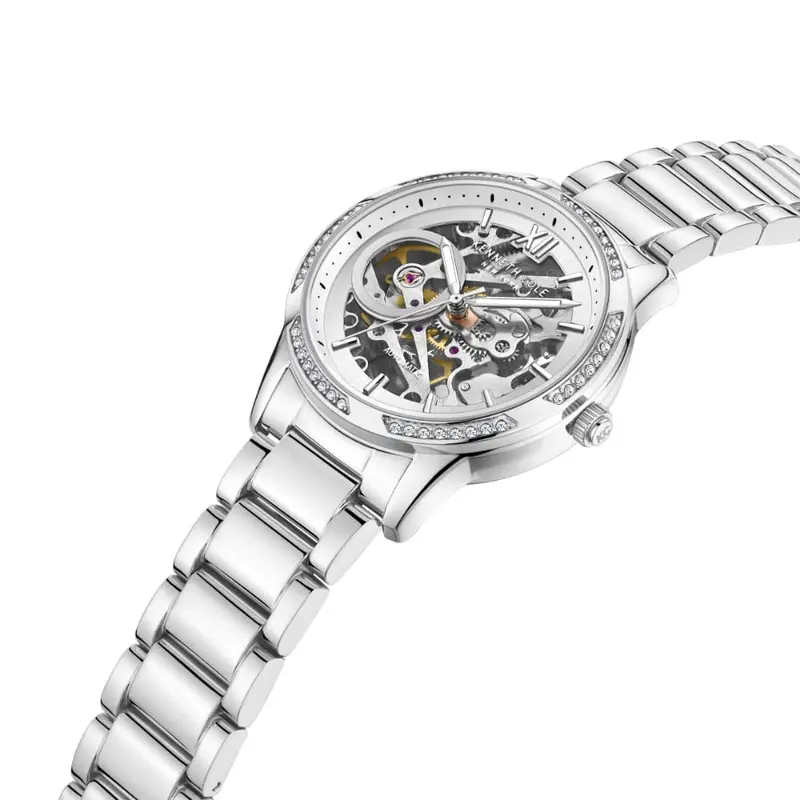 Kenneth Cole New York Automatic Silver Stainless Steel Strap Women Watch Kcwll0016401 2