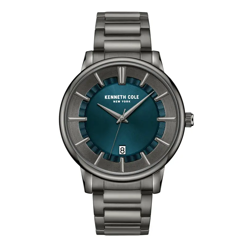 Kenneth Cole New York Blue Dial Gray Stainless Steel Strap Men Watch Kcwgh0014102 1