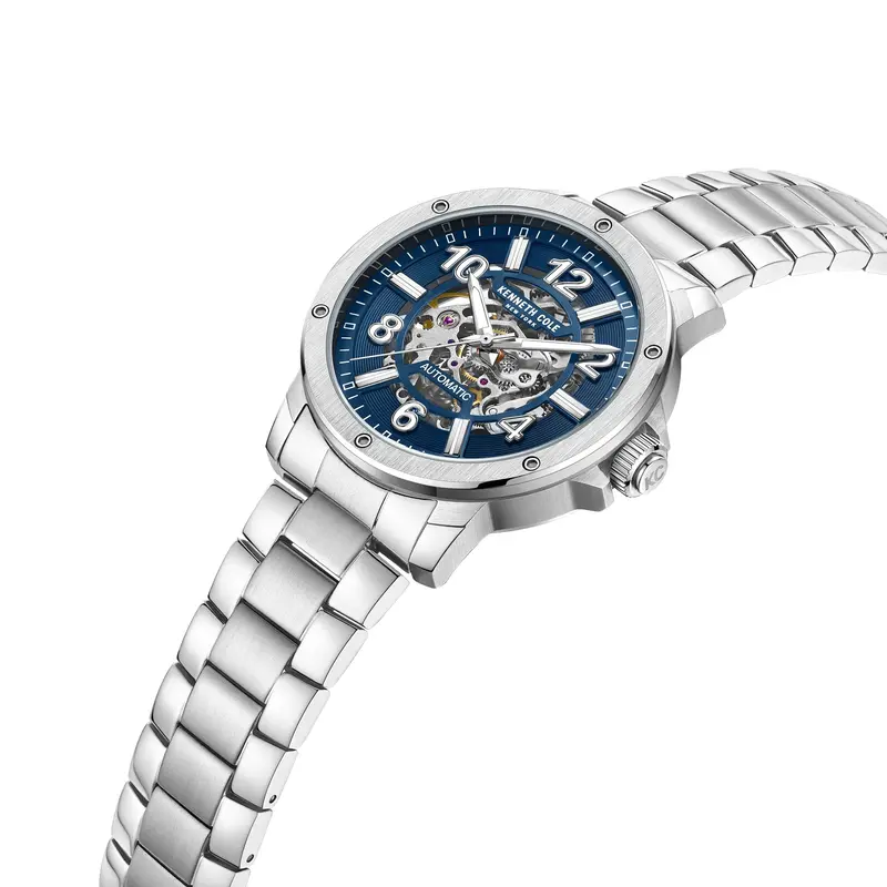 Kenneth Cole New York Blue Dial Silver Stainless Steel Strap Men Watch Kcwgl0013102 2