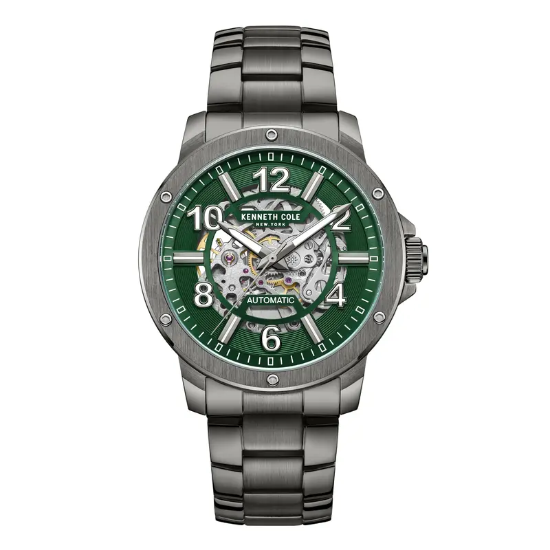 Kenneth Cole New York Green Dial Gray Stainless Steel Strap Men Watch Kcwgl0013101 1