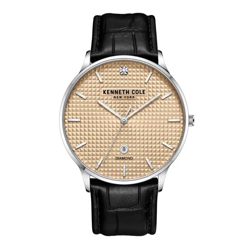 Kenneth Cole Quartz Black Leather Unisex Watch Kcwgb2233501 1