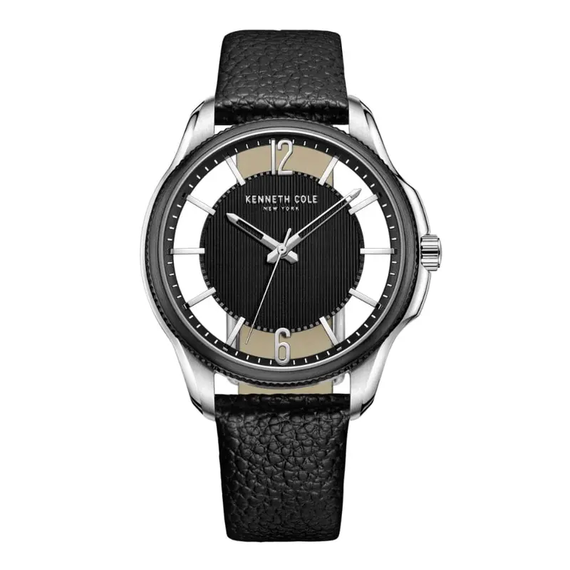 Kenneth Cole Quartz Black Leather Women Watch Kcwga2233901 1