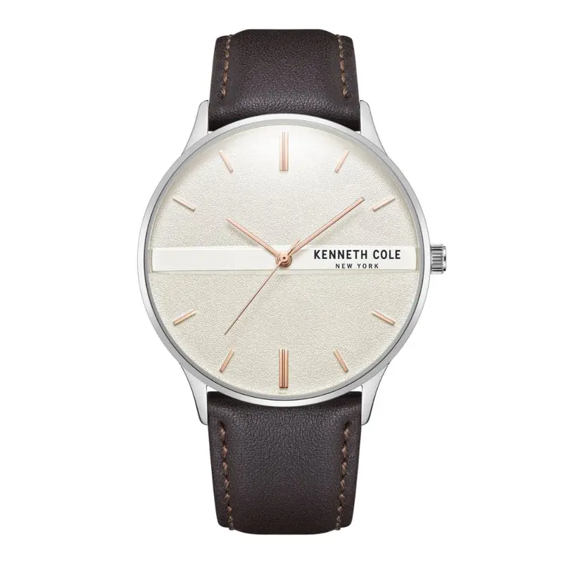 Kenneth Cole Quartz Brown Leather Unisex Watch Kcwga2234301 1