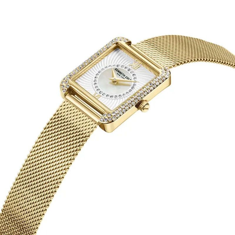 Kenneth Cole Silver Dial With Gold Mesh Strap Women Watch Kcwlg2238003 2