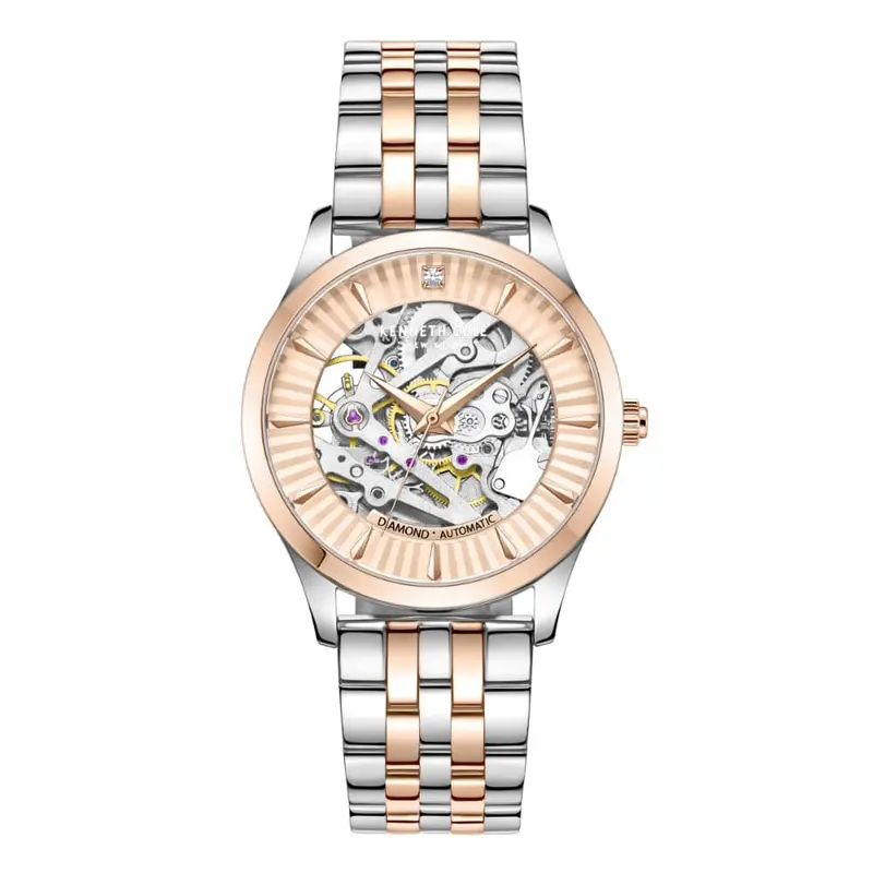 Kenneth Cole Skeleton Dial With 2 Tone Stainless Steel Men Watch Kcwll2235506 1