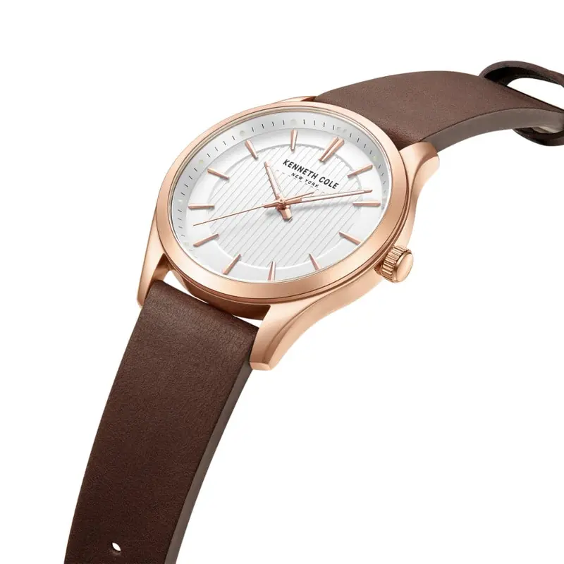 Kenneth Cole White Dial With Brown Leather Unisex Watch Kcwga2234505 2
