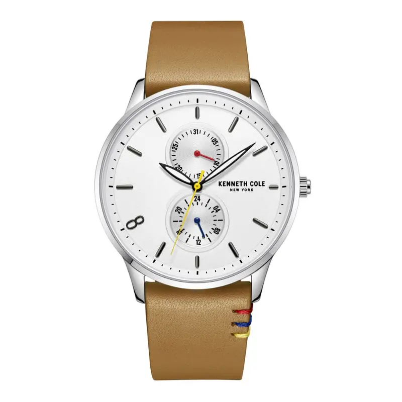 Kenneth Cole White Dial With Brown Leather Unisex Watch Kcwgf2233401 1
