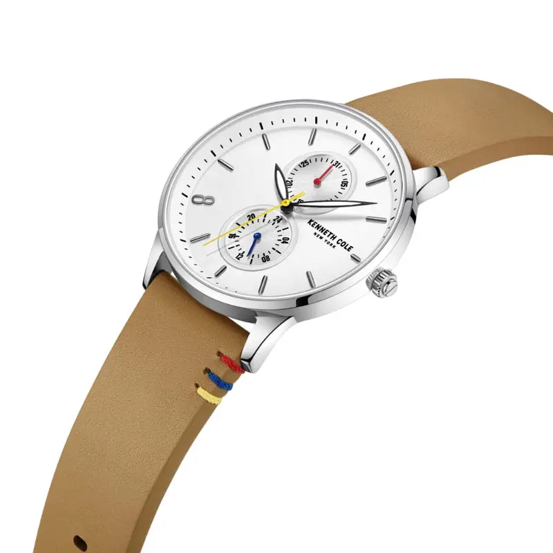 Kenneth Cole White Dial With Brown Leather Unisex Watch Kcwgf2233401 2