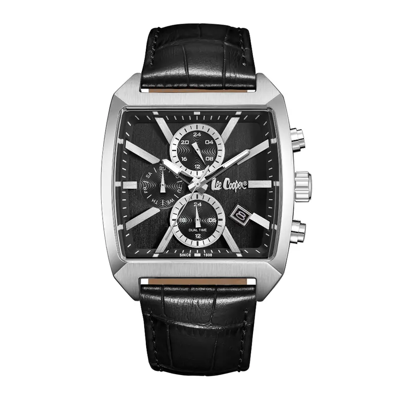 Lee Cooper Black Leather Strap Men Watch Lc08180.351 1