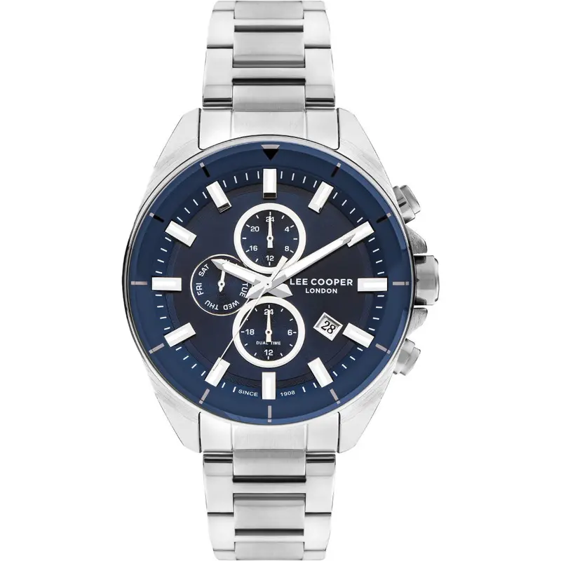 Lee Cooper Blue Dial Silver Stainless Steel Strap Men's Watch Lc07830.390 1