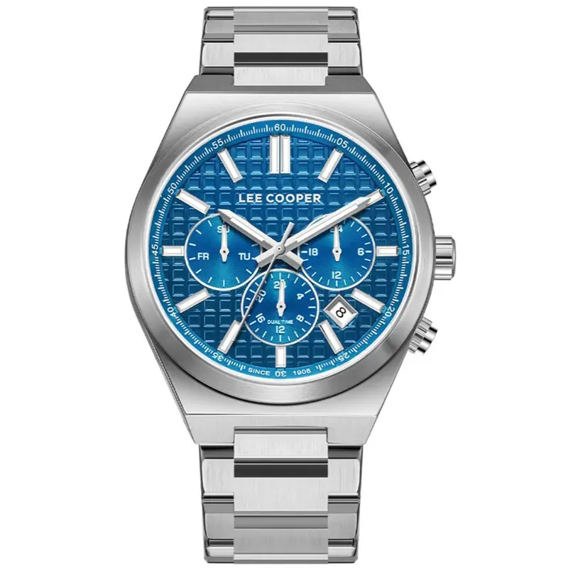 Lee Cooper Blue Dial Silver Stainless Steel Strap Men's Watch Lc08084.390 1