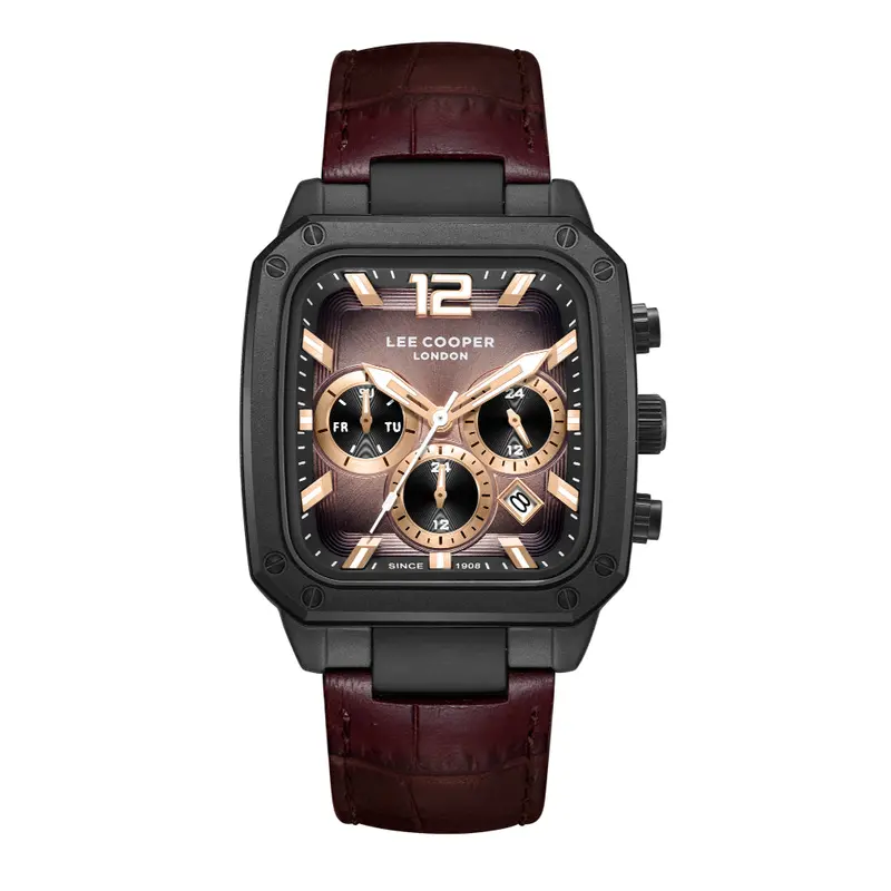 Lee Cooper Burgundy Leather Strap Men Watch Lc08184.652 1