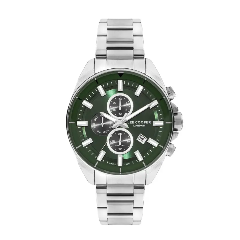Lee Cooper Green Dial Silver Stainless Steel Strap Men's Watch Lc07830.370 1