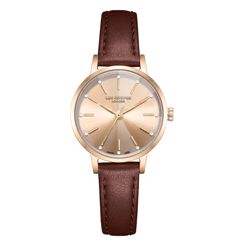Lee Cooper Maroon Leather Strap Women's Watch Lc08242.472 1