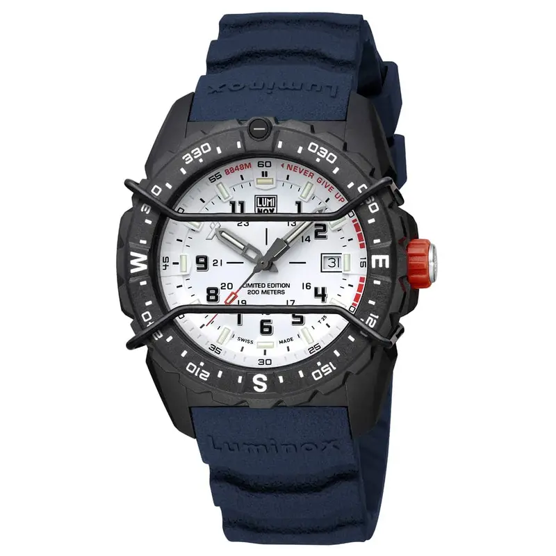 Luminox Bear Grylls Survival Mountain Limited Edition Blue Rubber Strap Men Watch Lm3737 1