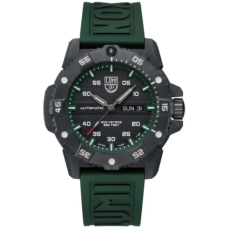 Luminox Master Carbon Seal Automatic Series - 3877 Green Rubber Strap Men Watch Lm3877 1