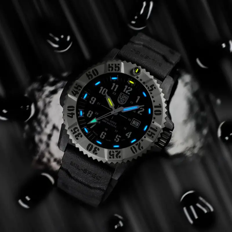 Luminox Mil Spec Inspired Black Nitrile Rubber Strap Men Watch Lm3351.Set 1
