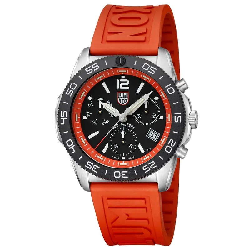 Luminox Pacific Diver Lm3149 Orange Rubber Strap Men Watch 1