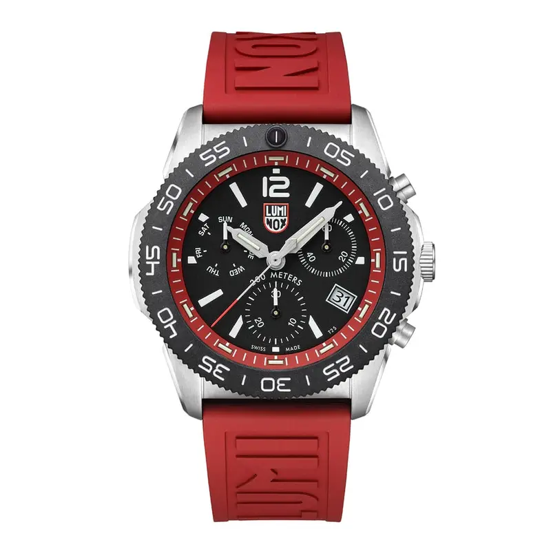 Luminox Pacific Diver Lm3155 Red Rubber Strap Men Watch 2