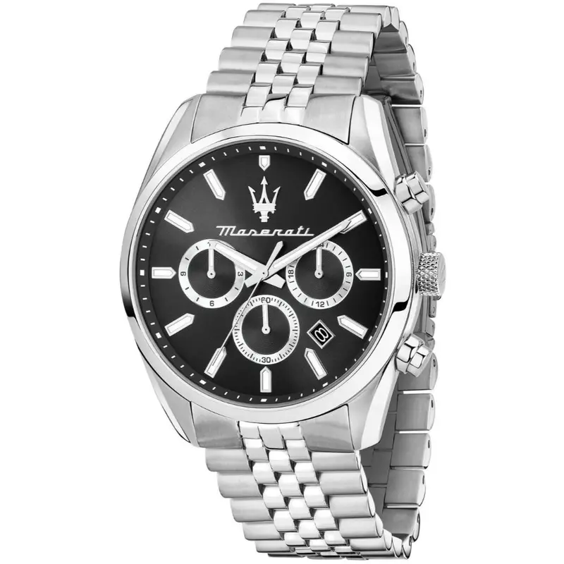 Maserati Attrazione Black Dial Stainless Steel Men's Watch - Chronograph | R8853151022 1