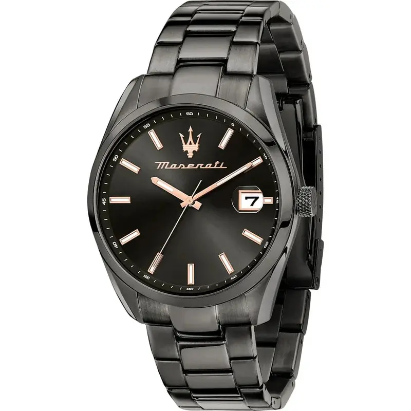 Maserati Attrazione Black Dial Stainless Steel Strap Men Watch R8853151015 1