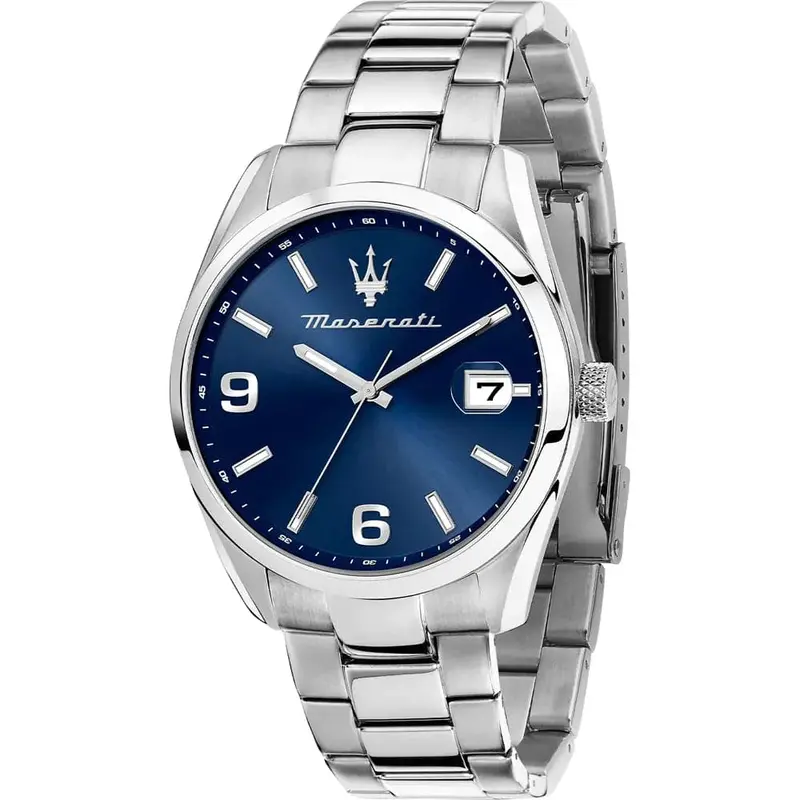 Maserati Attrazione Blue Dial Stainless Steel Strap Men's Watch - Date Display | R8853151013 1