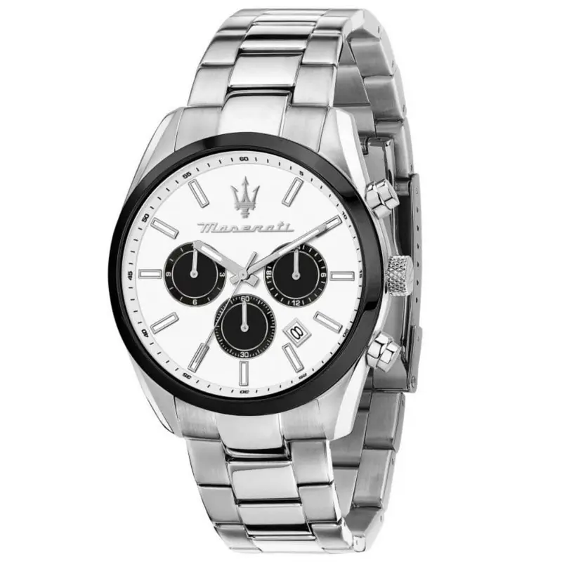 Maserati Attrazione Silver Stainless Steel Strap Men's Watch - Chronograph | R8853151004 1