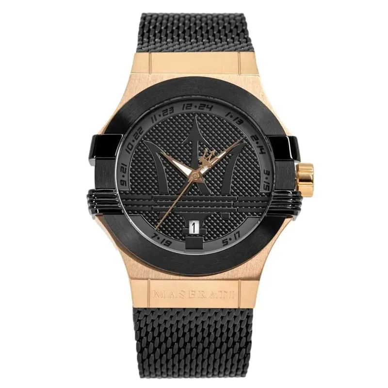 Maserati Black Stainless Steel Mesh Strap Men Watch R8853108010 1