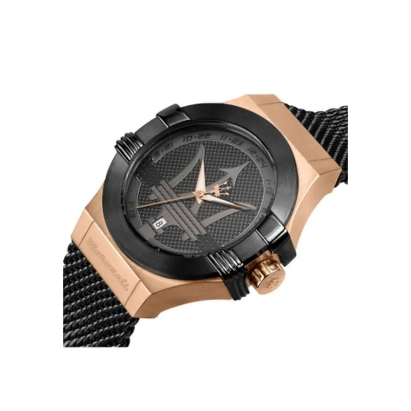 Maserati Black Stainless Steel Mesh Strap Men Watch R8853108010 2