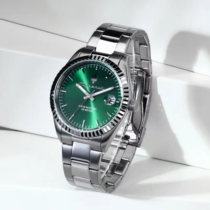 Maserati Competizione Green Dial Steel Watch R8853100043 2