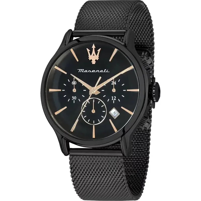 Maserati Epoca Black Milanese Strap Men Watch R8873618013 1