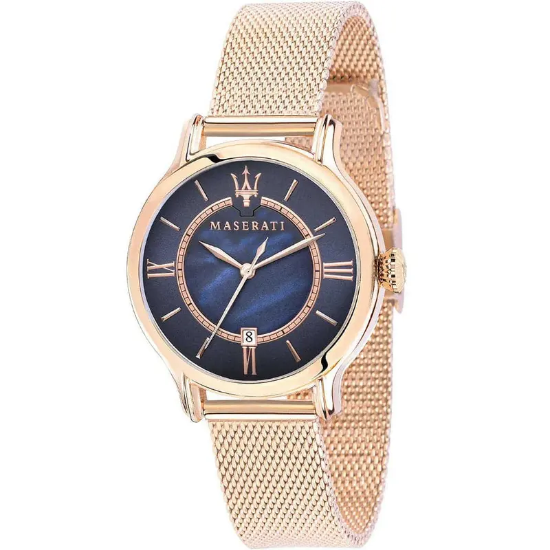 Maserati Epoca Blue Dial Gold Milanese Strap Women Watch R8853118513 1