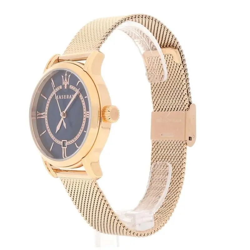 Maserati Epoca Blue Dial Gold Milanese Strap Women Watch R8853118513 2