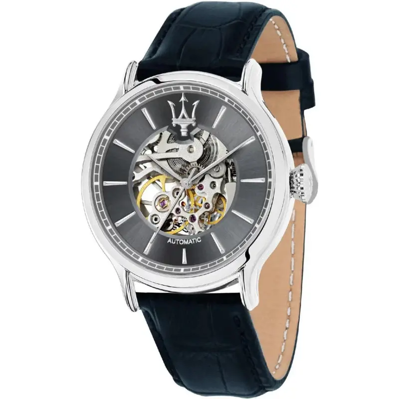 Maserati Epoca R8821118008 Dark Blue Leather Men's Watch 1