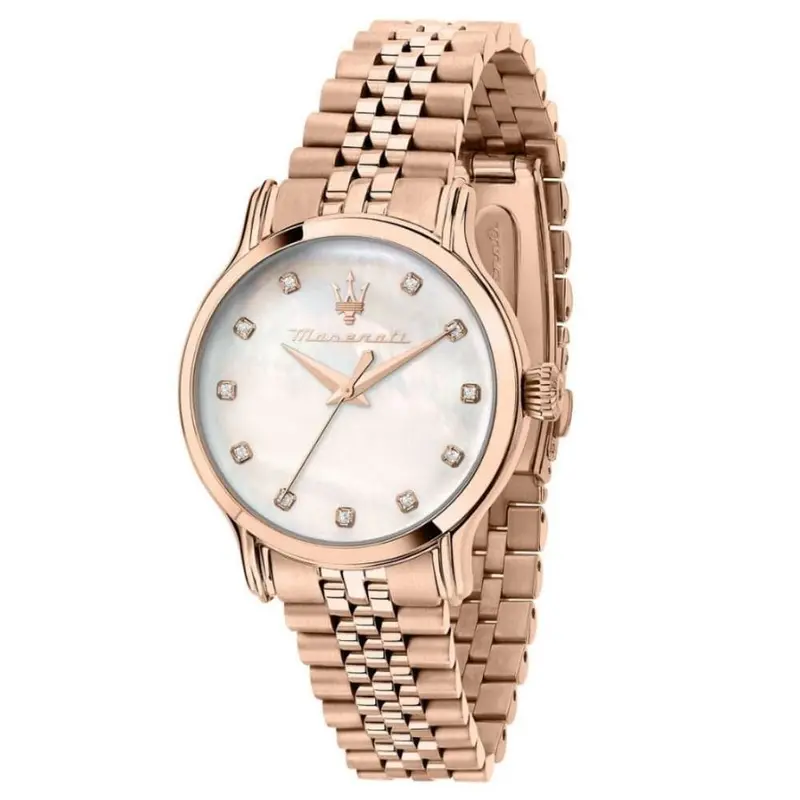 Maserati Epoca White Dial Rose Gold Stainless Steel Strap Women Watch R8853118517 1