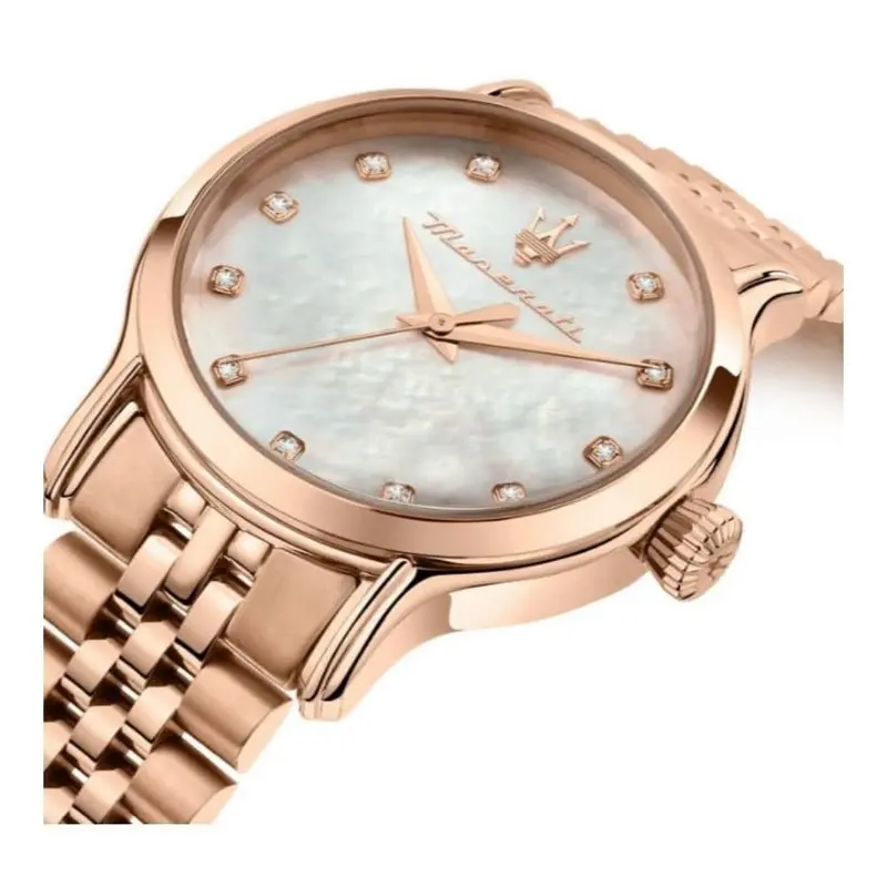 Maserati Epoca White Dial Rose Gold Stainless Steel Strap Women Watch R8853118517 2