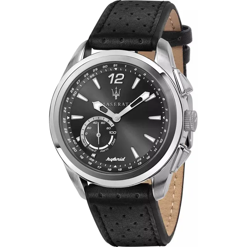 Maserati Hybrid R8851112001 Black Leather Men Watch 1