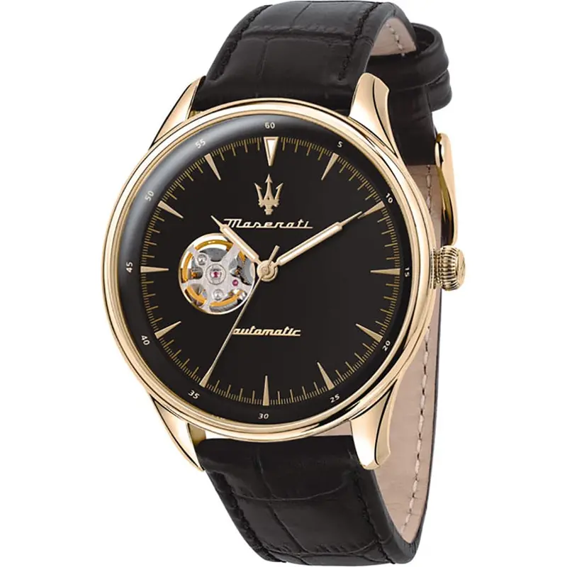 Maserati R8821146001 Black Leather Men Watch 1