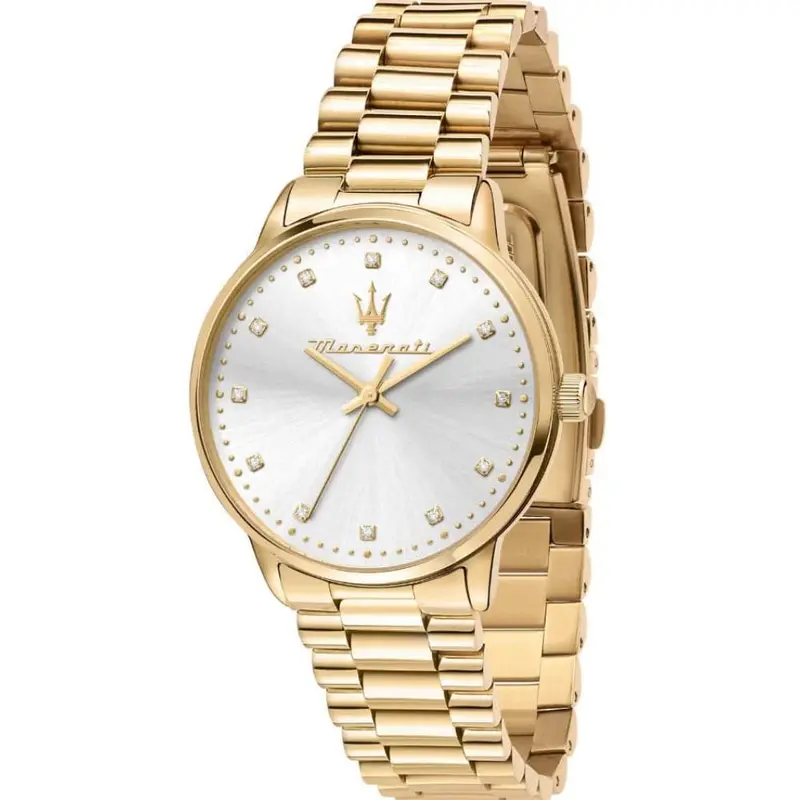 Maserati Royale Silver Dial And Gold Stainless Steel Strap Women Watch R8853147503 1