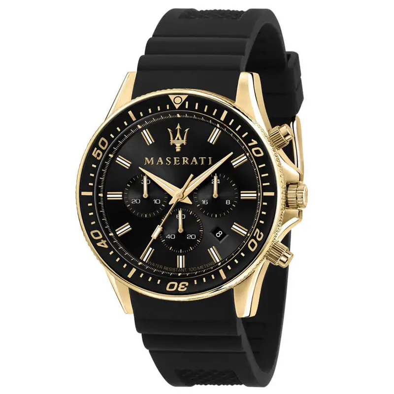 Maserati Sfida Black Silicon Strap Men's Watch - Chronograph | R8871640001 1