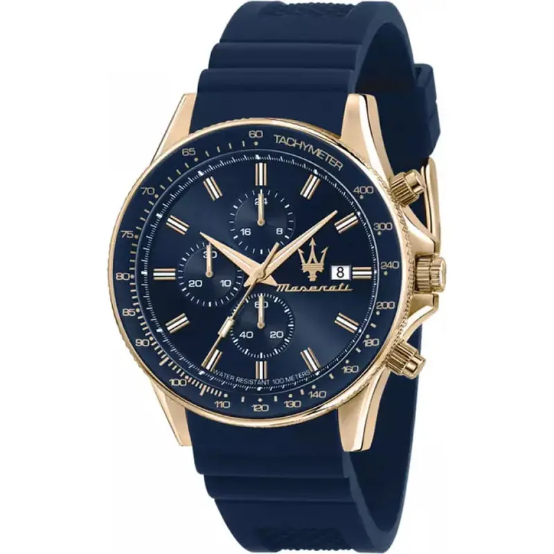 Maserati Sfida Blue Silicon Strap Men's Watch - Chronograph | R8871640004 1